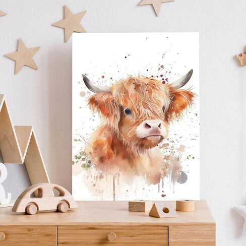 ORIDOMY Cute Deer Wall Art for Baby Nursery Wildlife Deer Wearing Wreath Wall Pictures Vintage Animal Portrait Photo Painting for Farmhouse Bedroom Bathroom Home Office Decor Kids Gifts 12"x12" in Saudi Arabia