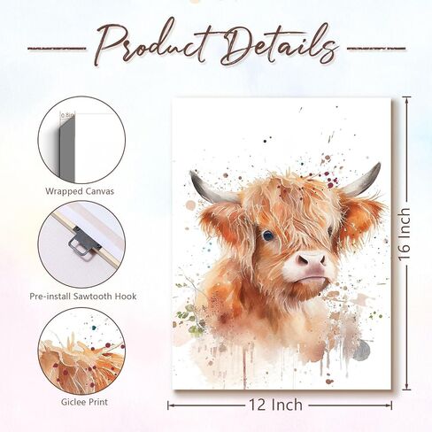 ORIDOMY Cute Deer Wall Art for Baby Nursery Wildlife Deer Wearing Wreath Wall Pictures Vintage Animal Portrait Photo Painting for Farmhouse Bedroom Bathroom Home Office Decor Kids Gifts 12"x12" in Saudi Arabia
