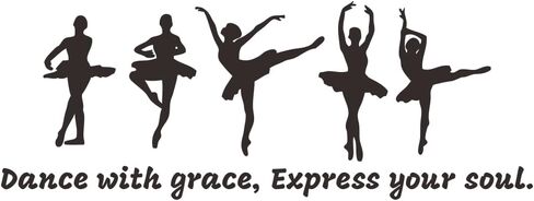 Dance Wall Decal – Ballet Dancer Silhouettes for Bedroom, Studio, or Kids’ Room Decor, 20 x 12 Inches in Saudi Arabia