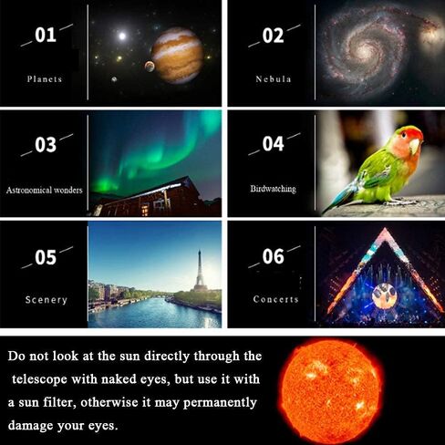 Super Binoculars Telescopes for Adults Astronomical Telescope with Tripod Smartphone Adapter Portable T Stargazing High Magnification High-Definition Telescope in Saudi Arabia