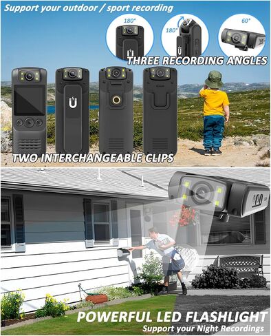 Wi - Fi 1080p HD Camera ، مقطع مغناطيسي ، مسجل رياضي يمكن ارتداؤه مع تسجيل مدته 5 ساعات للتنزه ، ركوب الدراجات ، السفر in Saudi Arabia