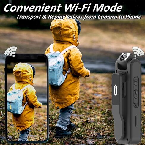 Wi - Fi 1080p HD Camera ، مقطع مغناطيسي ، مسجل رياضي يمكن ارتداؤه مع تسجيل مدته 5 ساعات للتنزه ، ركوب الدراجات ، السفر in Saudi Arabia
