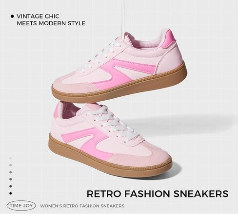 Women's Retro Sneakers Vintage Leather & Suede Patchwork Casual Shoes with Recyclable Material Insole Trendy Non-Slip Cushion for Streetwear & Daily Outfits in Saudi Arabia