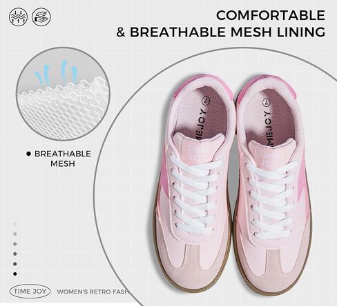 Women's Retro Sneakers Vintage Leather & Suede Patchwork Casual Shoes with Recyclable Material Insole Trendy Non-Slip Cushion for Streetwear & Daily Outfits in Saudi Arabia