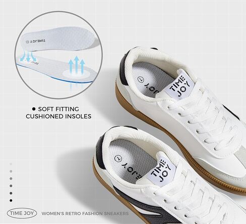 Women's Retro Sneakers Vintage Leather & Suede Patchwork Casual Shoes with Recyclable Material Insole Trendy Non-Slip Cushion for Streetwear & Daily Outfits in Saudi Arabia
