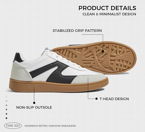 Women's Retro Sneakers Vintage Leather & Suede Patchwork Casual Shoes with Recyclable Material Insole Trendy Non-Slip Cushion for Streetwear & Daily Outfits in Saudi Arabia