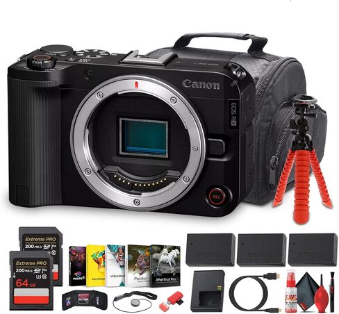 Canon EOS R50 V Mirrorless Camera (6895C002) | 24.2MP APS-C Sensor | 4K60p Video | Dual Pixel AF II | Lightweight for Vlogging + 2 x 64GB Card + 2 x LP-E17 Battery + More (Renewed) in Saudi Arabia