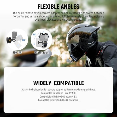 Neewer 50 in 1 Action Camera Accessories Kit & Motorcycle Helled Helment Chin Strap Mount ، متوافق مع GoPro Hero DJI Osmo Insta360 SJCAM DBPOWER AKASO ECTING APEMAN WIMIUS QUMOX LIGHTDOW CAMPARK in Saudi Arabia