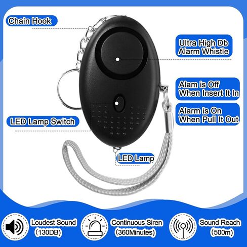 76 Pcs Personal Alarm Bulk 130DB Safe Sound Emergency Safety Self Defense Security Alert Keychain with Led Light Personal Protection Alarm for Women Girls Kids Elderly, Mixed Colors in Saudi Arabia