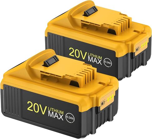 2 -pack 6.0AH 20V MAX LITHIUM -ion بطاريات DEWALT - استبدال DCB201 ، DCB200 ، DCB205 ، DCB206 ، DCB207 DEWALT بطارية - متوافقة مع أدوات البطارية DEWALT 20V MAX MAX in Saudi Arabia