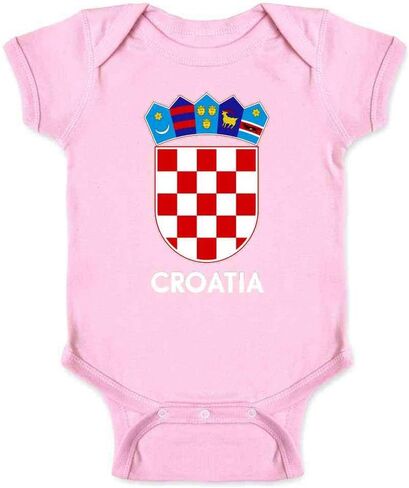 Pop Threads Croatia Soccer National Team Football Crest Retro Infant Baby Boy Girl Bodysuit in Saudi Arabia