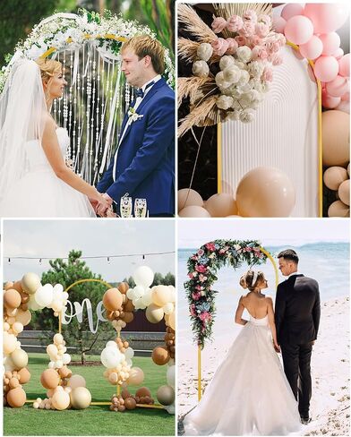 Metal Arch Backdrop stand Set of 3 6FT/5FT/4FT, Gold Wedding Arch Backdrop Stand, Wedding Arched Stand Frame for Birthday Party Baby Shower Graduation Decoration in Saudi Arabia