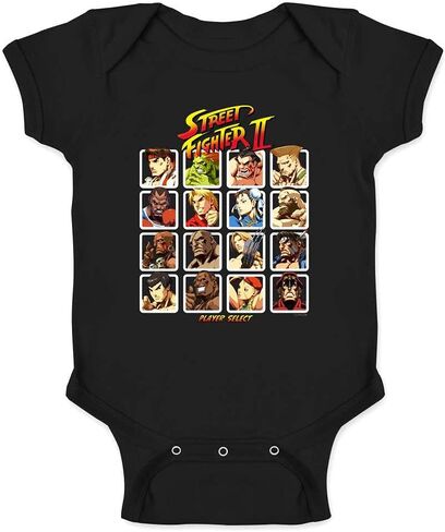 Pop Threads Street Fighter 2 Player Select Video Gamer 90s Infant Baby Boy Girl Bodysuit in Saudi Arabia