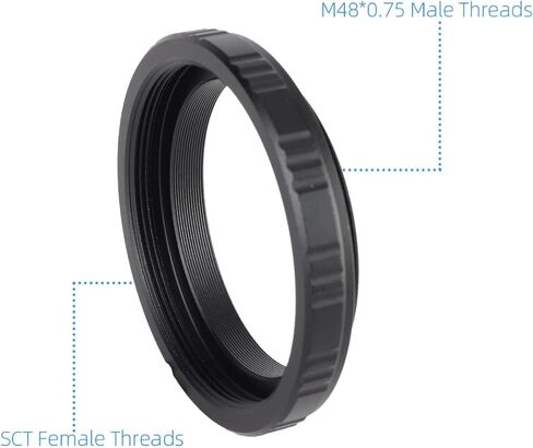 أنثى إلى M48x0.75 ذكور الخيط T Ring محول تلسكوب محول الخيوط التحويل محول الألومنيوم سبيكة الأسود 45 مم قطر ثقب واضح لكاميرا التلسكوب الفلكي in Saudi Arabia