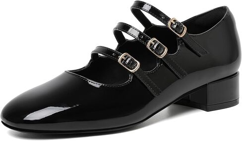 Mostrin Mary Jane Shoes Women Chunky Block Heels Round Toe Pumps for Women Buckle Strap Dance Shoes Wedding Party Dress Shoes in Kuwait