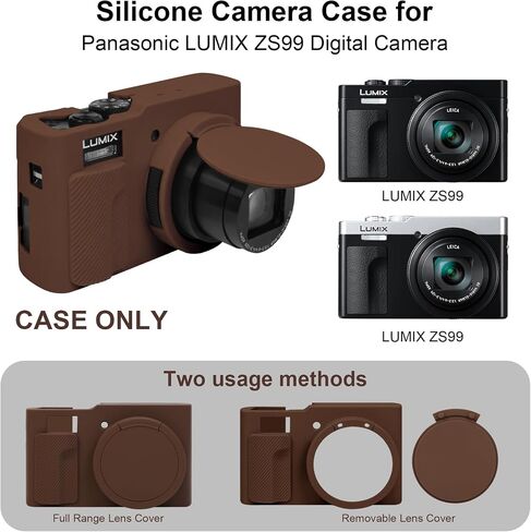 علبة السيليكون ل panasonic lumix zs99 نقطة وتصوير كاميرا ، Lumix zs99 حامل كم من السيليكون الواقي الناعم ، غطاء مطاطي خفيف الوزن مع غطاء قابل للإزالة ، أسود in Kuwait