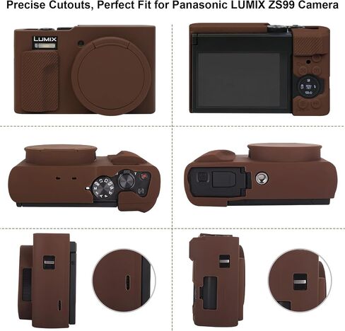 علبة السيليكون ل panasonic lumix zs99 نقطة وتصوير كاميرا ، Lumix zs99 حامل كم من السيليكون الواقي الناعم ، غطاء مطاطي خفيف الوزن مع غطاء قابل للإزالة ، أسود in Kuwait