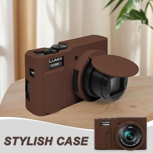 علبة السيليكون ل panasonic lumix zs99 نقطة وتصوير كاميرا ، Lumix zs99 حامل كم من السيليكون الواقي الناعم ، غطاء مطاطي خفيف الوزن مع غطاء قابل للإزالة ، أسود in Kuwait