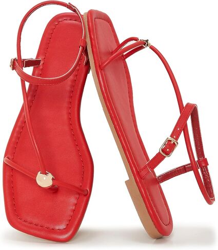 Strappy Flat Sandals for Women Open Square Toe Silver Ball Thong Sandal Summer Dressy Beach Flip Flop Slides in Kuwait