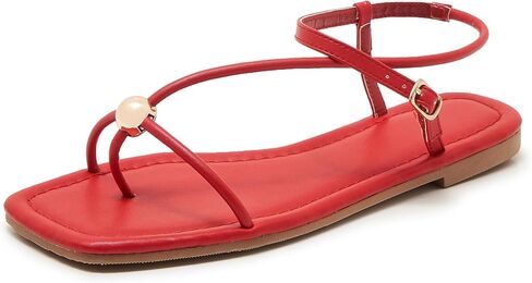 Strappy Flat Sandals for Women Open Square Toe Silver Ball Thong Sandal Summer Dressy Beach Flip Flop Slides in Kuwait