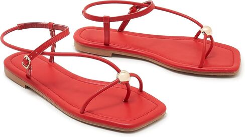 Strappy Flat Sandals for Women Comfortable Open Toe Minimalist Sandals Dressy Beach Thong Flip Flop Slides in Saudi Arabia