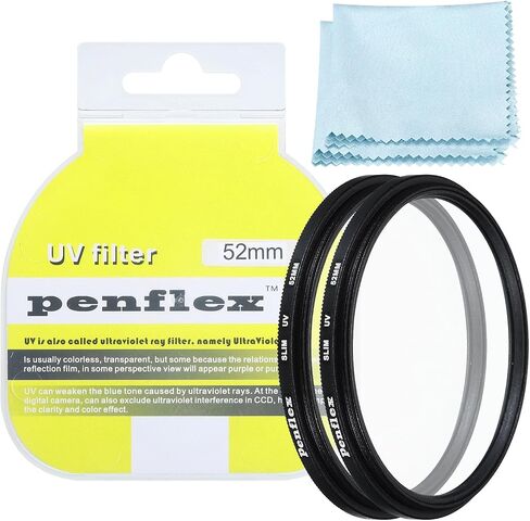 52mm UV Filter, 2 PCS UV Protection Filter Slim UV Protection Camera Lens Filter Aluminum Optical Camera Accessory Crystal Clear Pics for 52mm Camera Lens Filter Photography in Saudi Arabia