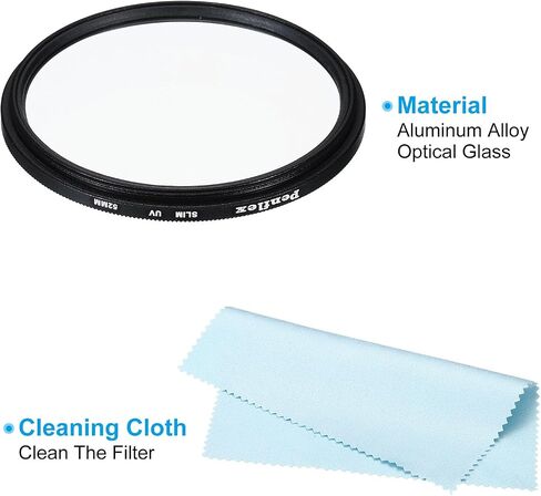 52mm UV Filter, 2 PCS UV Protection Filter Slim UV Protection Camera Lens Filter Aluminum Optical Camera Accessory Crystal Clear Pics for 52mm Camera Lens Filter Photography in Saudi Arabia