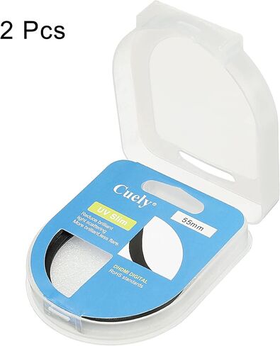UV Lens Filters, 55mm Slim Frame Multi-Coated Protective Lenses Filter for Camera Photography Accessories, Pack of 2 in Saudi Arabia