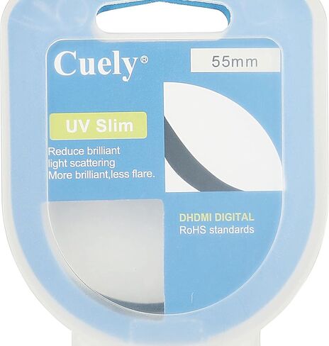 UV Lens Filters, 55mm Slim Frame Multi-Coated Protective Lenses Filter for Camera Photography Accessories, Pack of 2 in Saudi Arabia