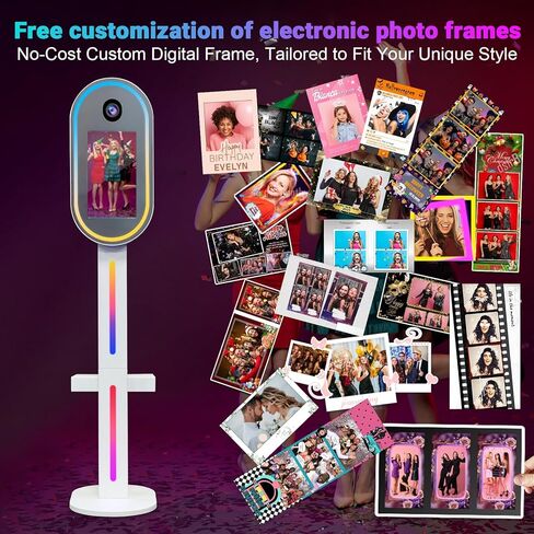 Magic Mirror Photo Booth مع الكاميرا والطابعة ، شاشة تعمل باللمس 15.6 بوصة ، كمبيوتر صغير مدمج ، حالة طيران ، التحكم عن بُعد-مثالي لحفلات الزفاف ، الحفلات والأحداث (أسود ، كاميرا+طابعة) in Kuwait