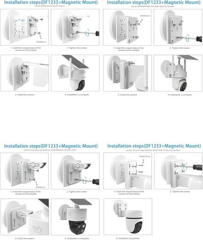 تركيب مغناطيسي لـ AOSU D1 SE/LITE/MAX ، إعادة التثبيت 3MP/4MP/5MP/2K ، ANSQUE (GU01/SA01) ، Sehmua 2K Wireless Outdoor Solar ، TP-Link Tapo Outdoor Pan/Tilt Wi-Fi ، Cinnado B6 Cameras (White White) in Kuwait