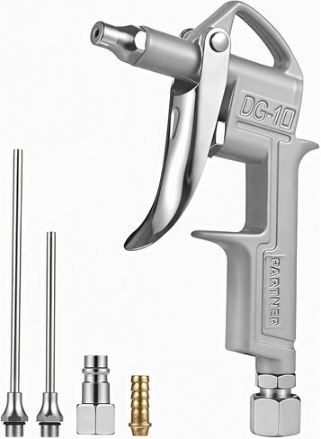 ZJchao Industrial Air Blow Gun with 2 Nozzle & 2 Connector, Air Nozzle Blow Replaceable for Removing Dust In Narrow Gaps, Inside Machine Parts, Car Engines (Silver) in Saudi Arabia