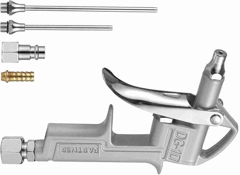 ZJchao Industrial Air Blow Gun with 2 Nozzle & 2 Connector, Air Nozzle Blow Replaceable for Removing Dust In Narrow Gaps, Inside Machine Parts, Car Engines (Silver) in Saudi Arabia