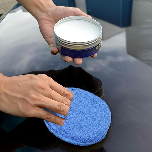 Microfiber Wax Applicator Pads, Ultra-Soft Microfiber Sponge Pads with Finger Pocket, Washable Reusable Polishing Buffing Pad for Car Cleaning, Polishing and Detailing (4 Pack, Blue) in Saudi Arabia
