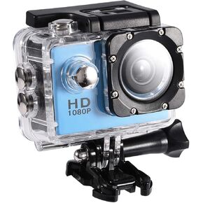 كاميرا Fosa Action Camera مقاومة للماء في الهواء الطلق مع علبة الإسكان المقاومة للماء ، وركوب الدراجات الرياضية Mini DV Camcorder في بطاريات قابلة للشحن مع مجموعات الملحقات المتصاعدة (الأزرق) in Kuwait