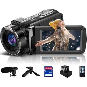 4K Video Camera Camcorder 10X Optical 120X Intelligent Zoom, 30MP Auto Focus Vlogging Camera 3.0" IPS Touch Screen Digital Camera with Microphone, Tripod, Remote Control, 32G SD Card, 2 Batteries in Saudi Arabia
