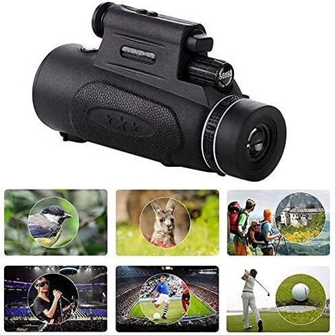 Monocular Telescope 12x42 Monocular Telescope High Power Portable Monocular Compact with NightBAK4 FMC Lens Monocular with Smartphone Adapter and Tripod for Bird Watching Theater Telescopes 2021 in Saudi Arabia