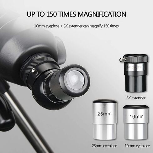 High Power HD Astronomical Monocular Telescope 150X HD Science Monocular Space Telescope 70/500MM Professional Refractive Scope Refractor with Tripod+Finder Scope+Travel Backpack for Sky/Star/Moon/Bi in Saudi Arabia