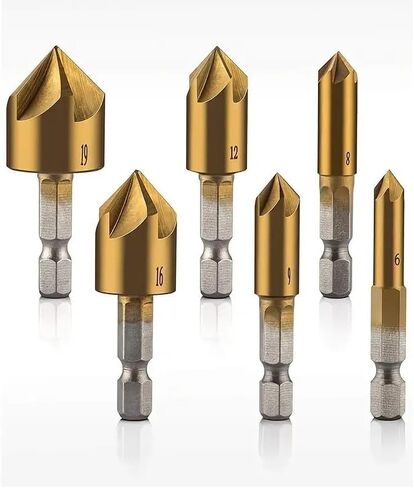 6 قطع cumberink مجموعة الحفر مجموعة 1/4 بوصة السداسي سداس 5 الناي الناي 82 درجة شطب بتات البتات المغلفة من التيتانيوم مقاطعات المركز in Saudi Arabia