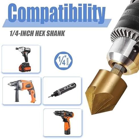 6 قطع cumberink مجموعة الحفر مجموعة 1/4 بوصة السداسي سداس 5 الناي الناي 82 درجة شطب بتات البتات المغلفة من التيتانيوم مقاطعات المركز in Saudi Arabia