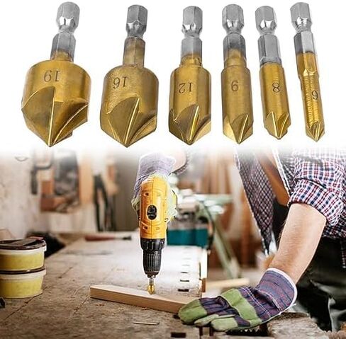 6 قطع cumberink مجموعة الحفر مجموعة 1/4 بوصة السداسي سداس 5 الناي الناي 82 درجة شطب بتات البتات المغلفة من التيتانيوم مقاطعات المركز in Saudi Arabia