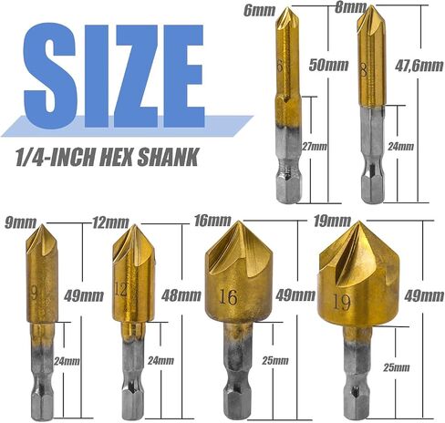 6 قطع cumberink مجموعة الحفر مجموعة 1/4 بوصة السداسي سداس 5 الناي الناي 82 درجة شطب بتات البتات المغلفة من التيتانيوم مقاطعات المركز in Saudi Arabia