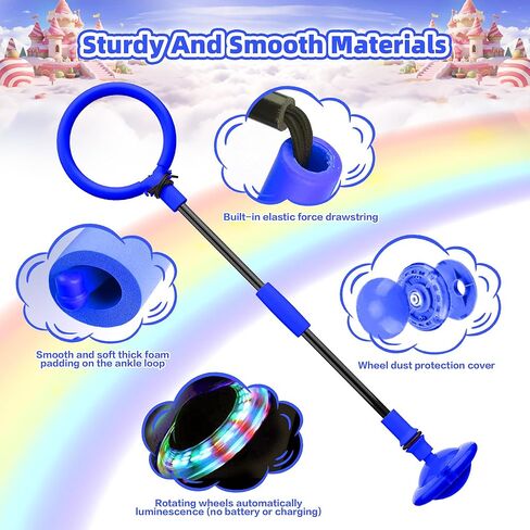 كرة تخطي الكاحل للأطفال، عجلة فلاش ملونة قابلة للطي، كرة تخطي الكرة للأطفال والكبار، ألعاب داخلية وخارجية للأطفال والكبار، هدية للأولاد والبنات للأعمار 5 6 7 8 9 10 11 12 سنة in Kuwait