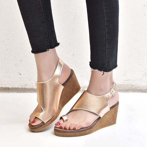 XWCG Womens Leather Leather Sandals Open Lace Up Platform Strap Summer Shoes Ring Toe Flip Flip Flops Flops Shoils Orthopedic Correction ، Leopard ، US11/EU43 in Kuwait