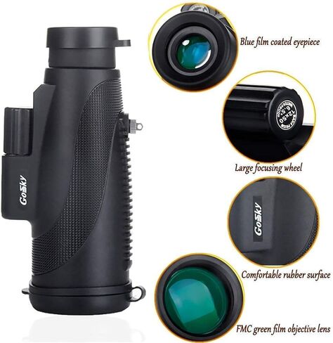 Professional Monocular Telescope 12x50 High Power Scope with Phone Mount and Tripod Scope with 4 Prism FMC for Adults Camping Travelling Wildlife in Saudi Arabia