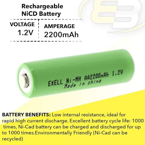 50-Pack 1.2V AA 2200mAh Rechargeable NIMH Button Top Battery for use with Cameras, camcorders, Mobile Phones in Saudi Arabia