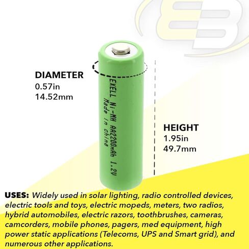50-Pack 1.2V AA 2200mAh Rechargeable NIMH Button Top Battery for use with Cameras, camcorders, Mobile Phones in Saudi Arabia