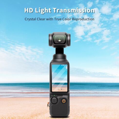 واقي 2 عدسة + 2 واقي شاشة LCD ، للاشتعال DJI Osmo Pocket 3 مع مجموعة تثبيت محاذاة تلقائية ، حماية ملء الشاشة ، واقي شاشة زجاجي مضاد 9H عاكسة 9H in Kuwait