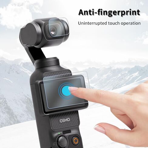 واقي 2 عدسة + 2 واقي شاشة LCD ، للاشتعال DJI Osmo Pocket 3 مع مجموعة تثبيت محاذاة تلقائية ، حماية ملء الشاشة ، واقي شاشة زجاجي مضاد 9H عاكسة 9H in Kuwait