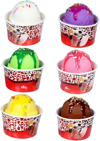 6Pcs Assorted Color Fake Ice Cream Model, Realistic Pvc Dessert Props for Window Display, Food Photography, and Party Decoration in Saudi Arabia